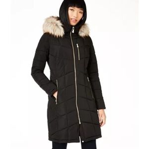 Calvin Klein Hooded Faux-Fur-Trim Puffer Coat